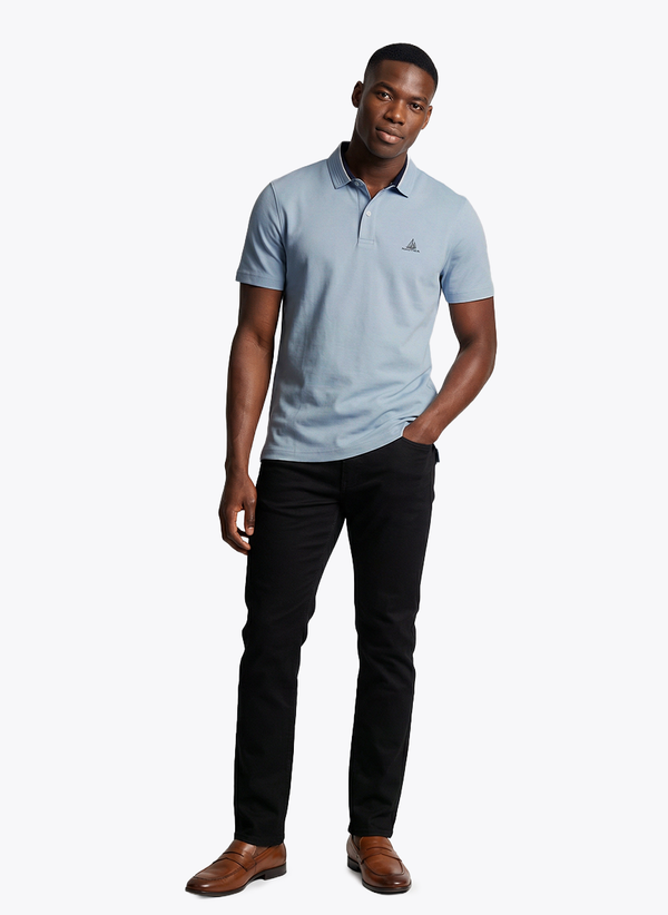 Men's Short Sleeve Polo - Blue