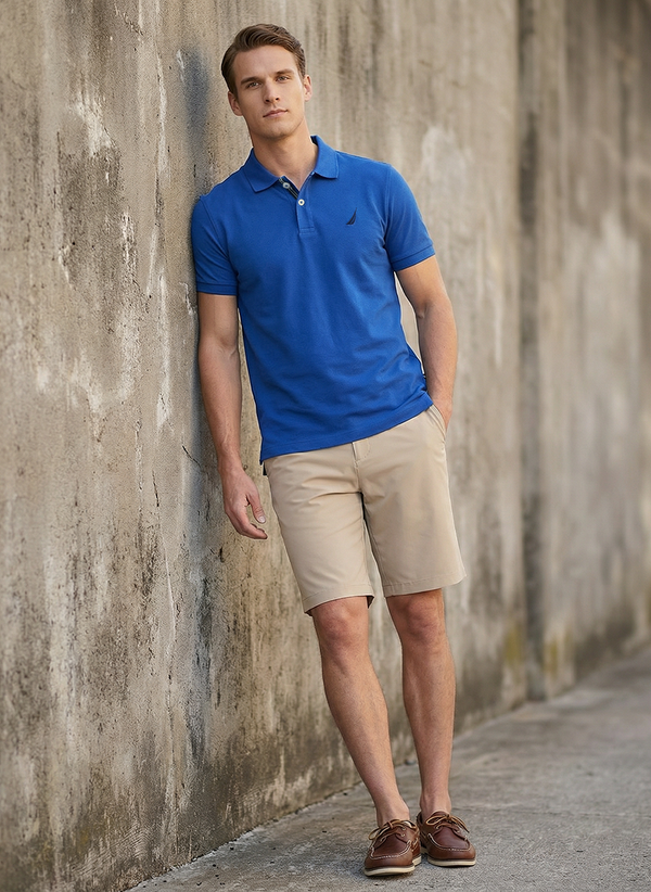 Men's Solid Polo - Surf the Web