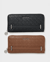 JOY محفظة طويلة بسحاب - بني داكن