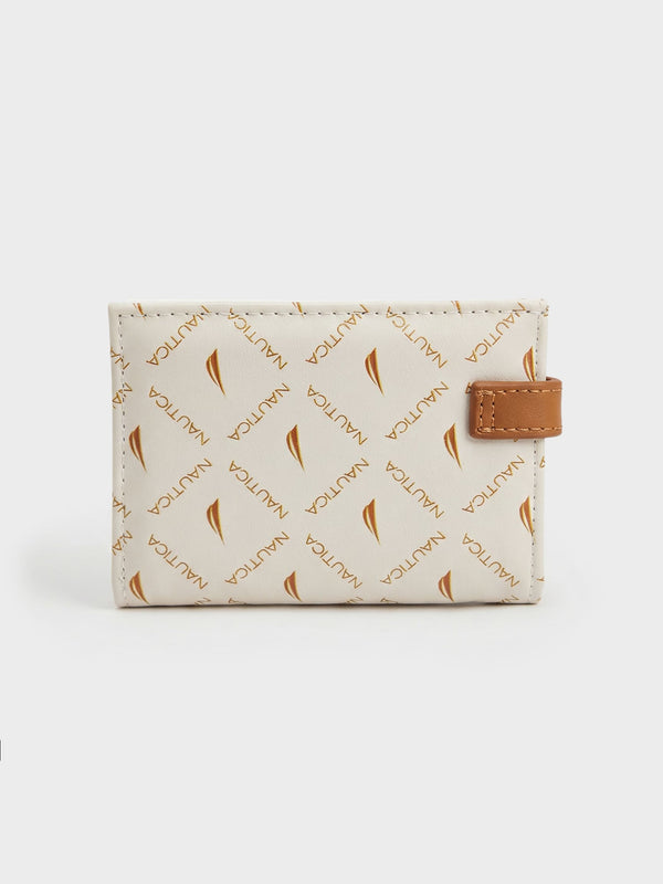 محفظة قابلة للطي بطبعة Monogram من SUG - أبيض
