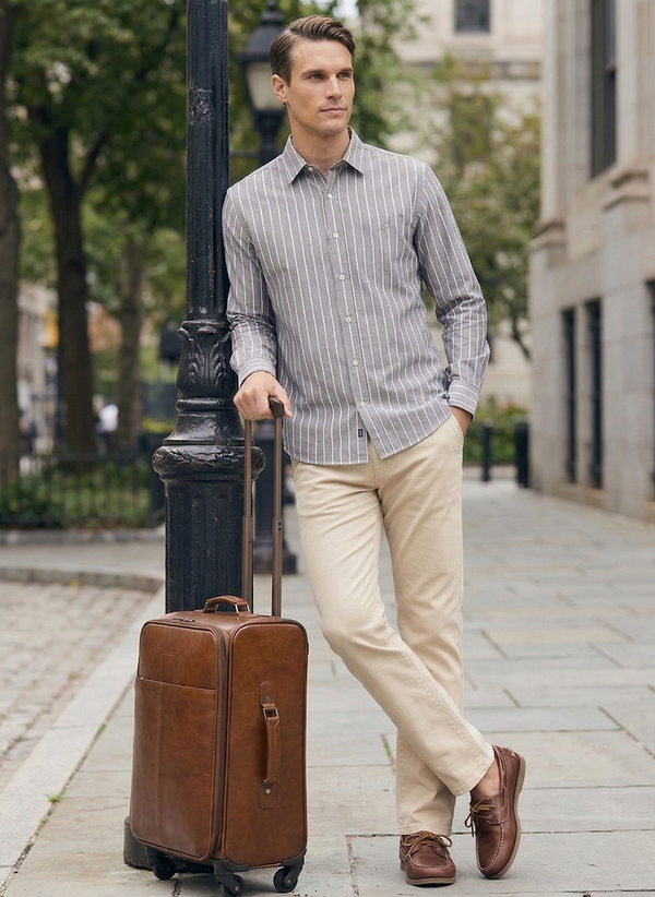 Men's Dyed Long Sleeve Shirt - Olive