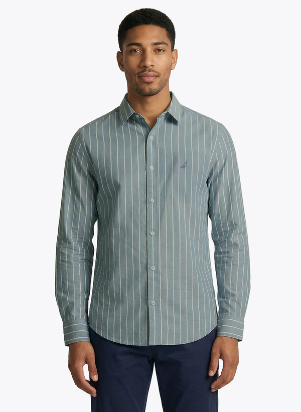 Men's Dyed Long Sleeve Shirt - Teal