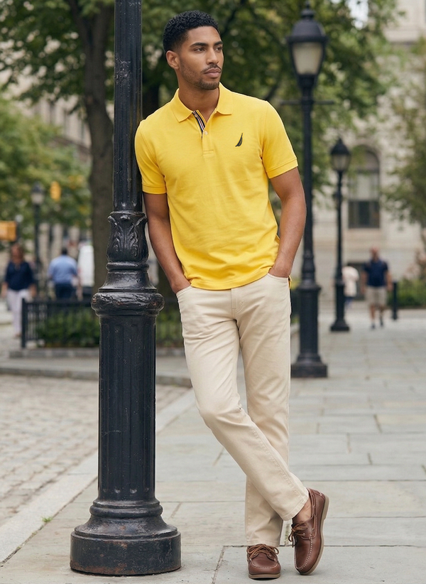 Men's Solid Polo - Daffodil