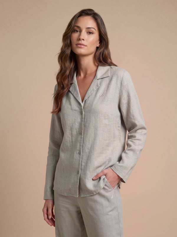 Women's Long Sleeve Shirt - Beige