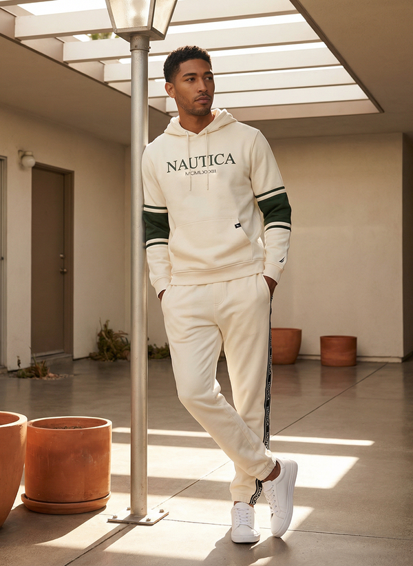 Men's Long sleeve Hoodie - Whispher White