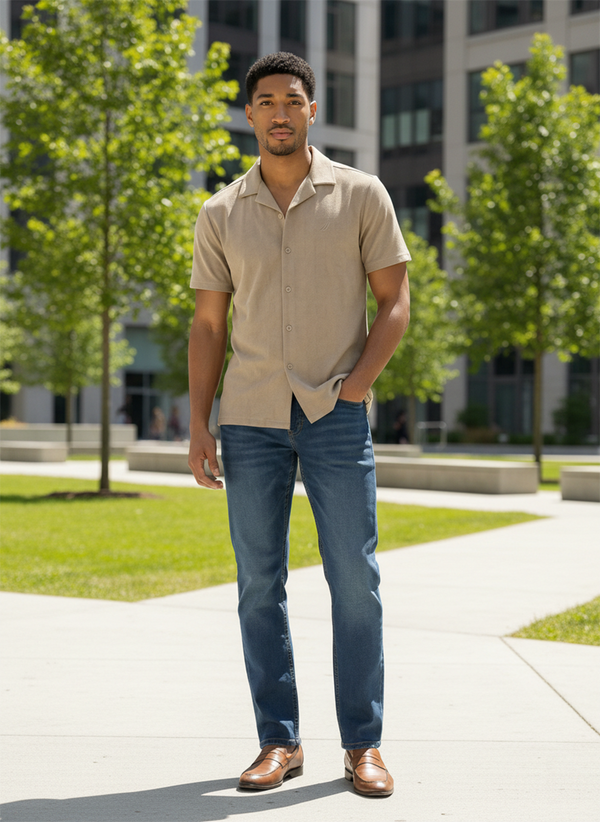 Men's Short Sleeve Shirt - Moss Grey